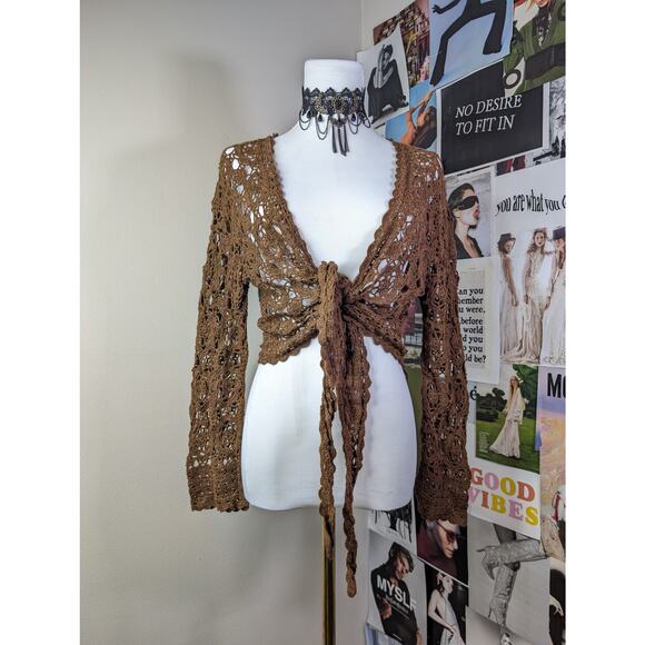 Y2k Boho Crochet Cardigan - Picture 1 of 7